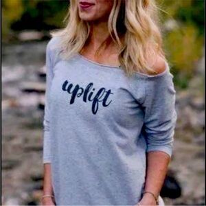 Zyia active long sleeve uplift pullover black grey women’s size small S